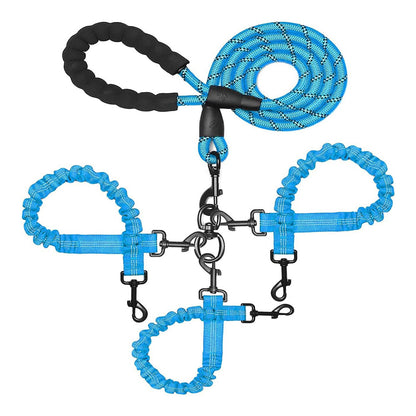 Triple Bungee Dog Leash with Reflective Shock-Absorbing Design