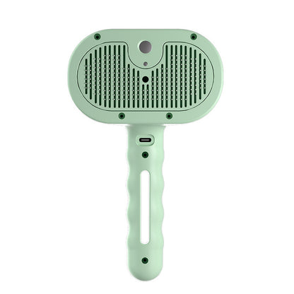 2-in-1 Electric Pet Spray Grooming Brush | Self-Cleaning Deshedding Comb