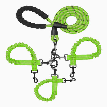 Triple Bungee Dog Leash with Reflective Shock-Absorbing Design