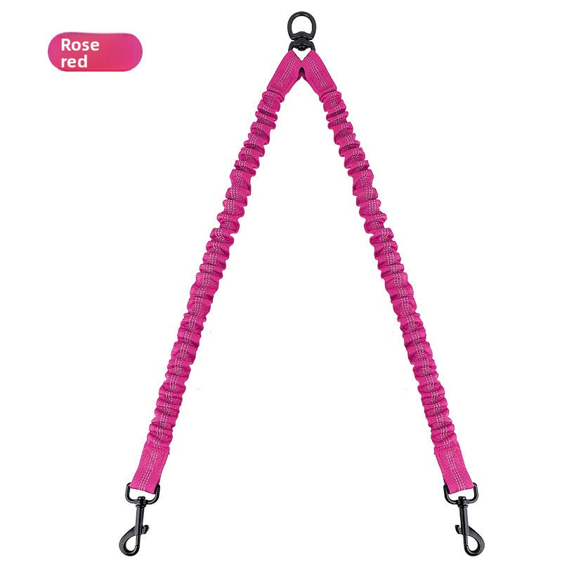 Dual Bungee Dog Leash with Anti-Tangle Double Attachment