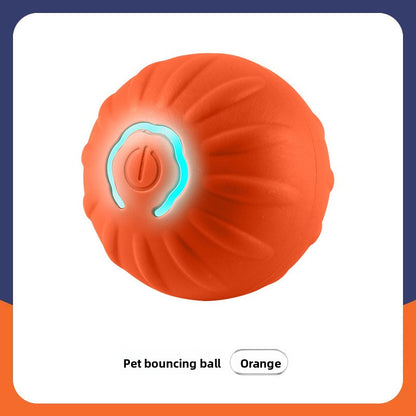 Rechargeable Smart Interactive Pet Ball ? Automatic Bouncing & Teaser Rope Toy for Dogs & Cats