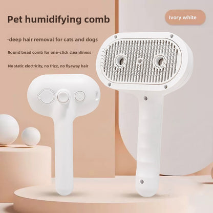 2-in-1 Electric Pet Spray Grooming Brush | Self-Cleaning Deshedding Comb