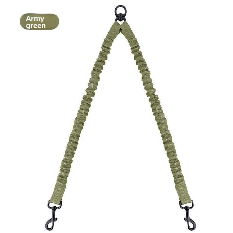 Dual Bungee Dog Leash with Anti-Tangle Double Attachment